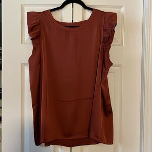 Burnt Orange/Copper Ruffle Shoulder Sleeveeless
